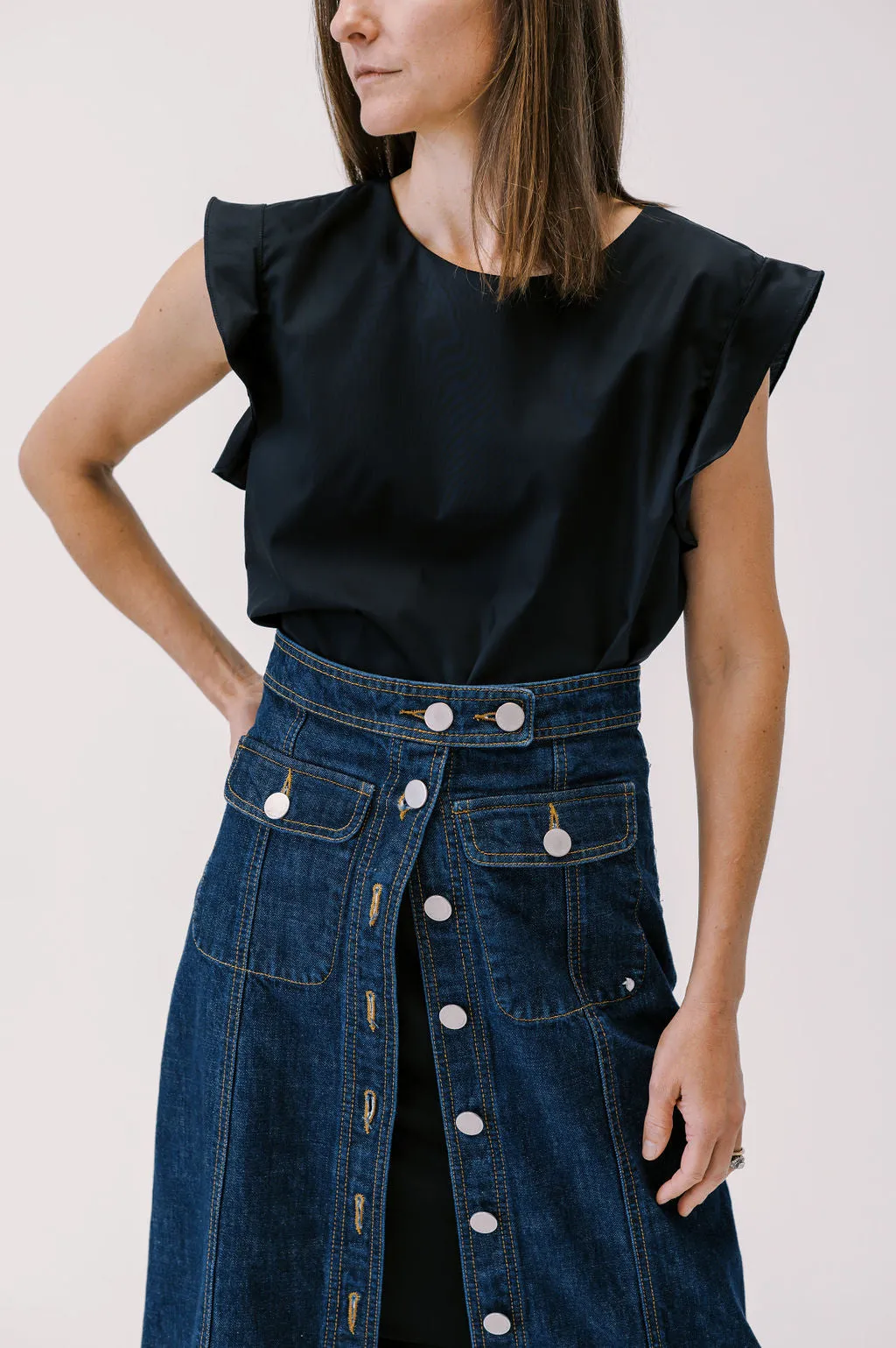 Reversible Flutter Sleeve in White