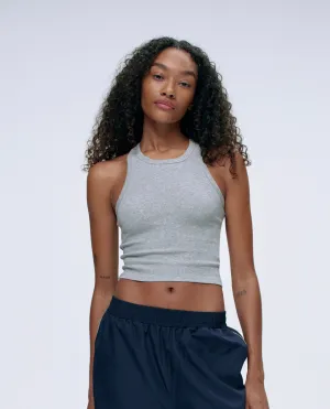 Rib Tank Top - Light Grey Melange