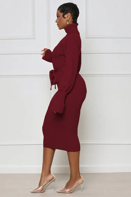 Rich Burgundy Maxi Sweater Dress