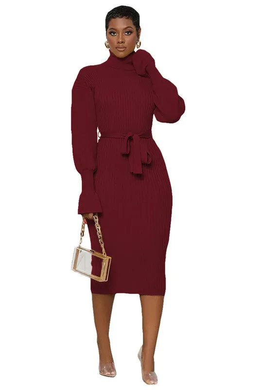 Rich Burgundy Maxi Sweater Dress