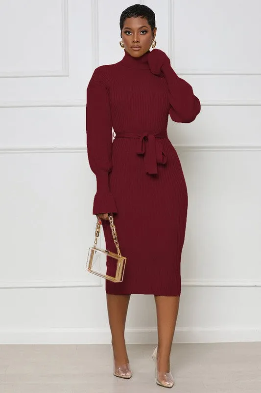 Rich Burgundy Maxi Sweater Dress