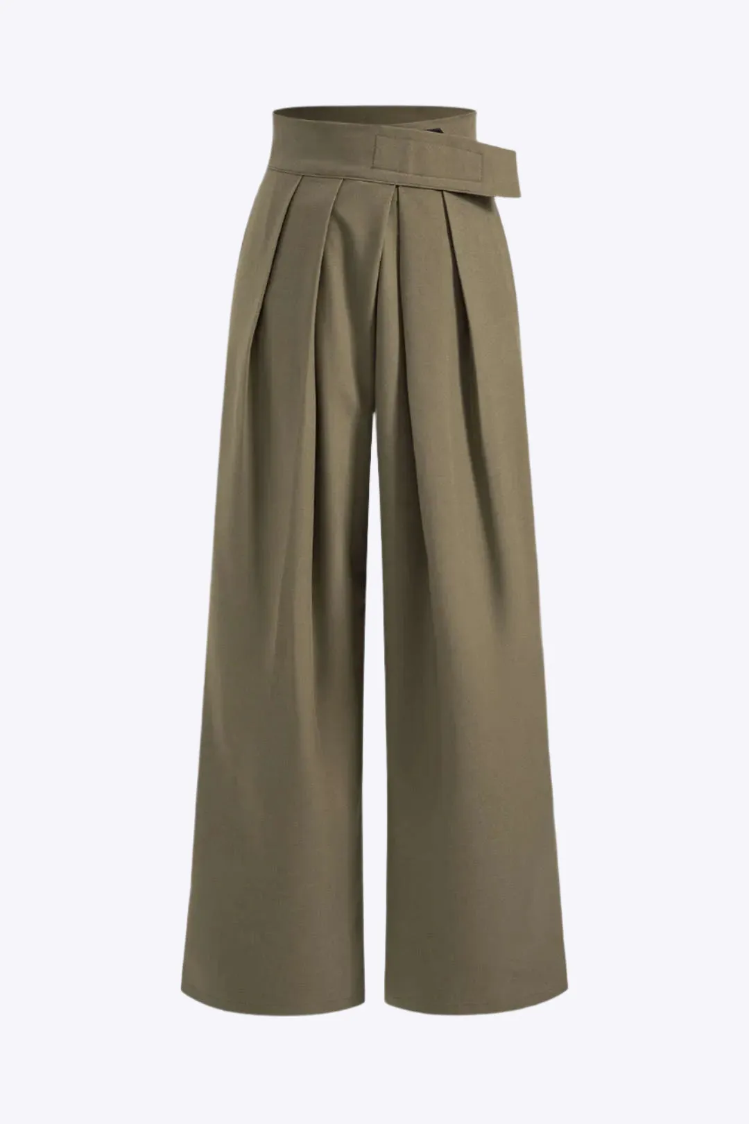 Rilley - Elegant Ruched Feature Woman's Wide Leg Pants