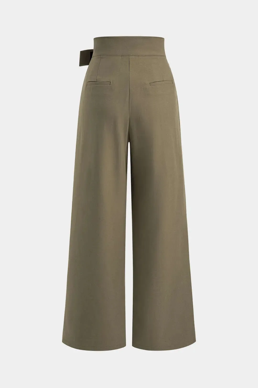 Rilley - Elegant Ruched Feature Woman's Wide Leg Pants