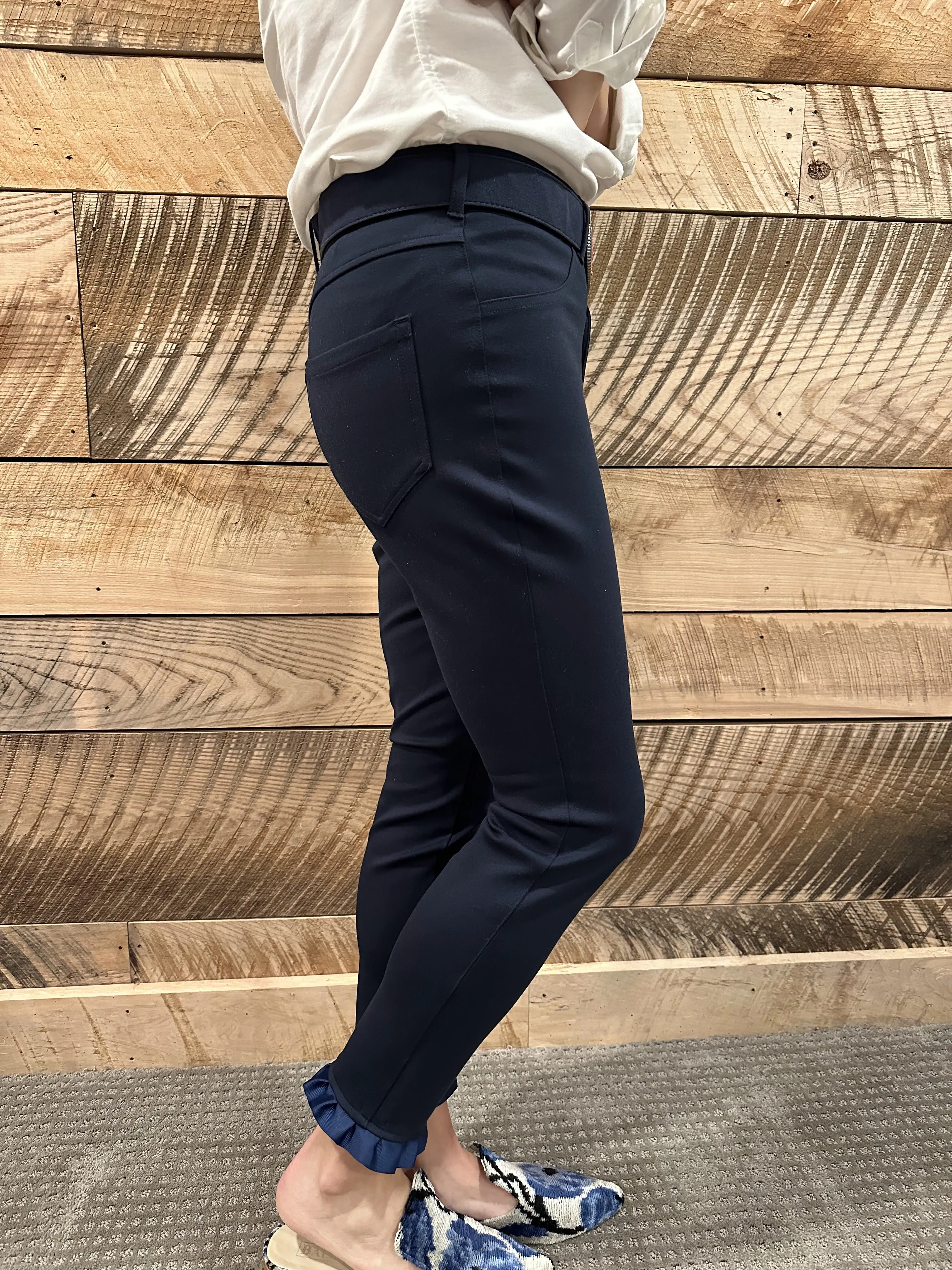 Sabrina Ankle Pants - Navy w Navy Ribbon (APNVY02)