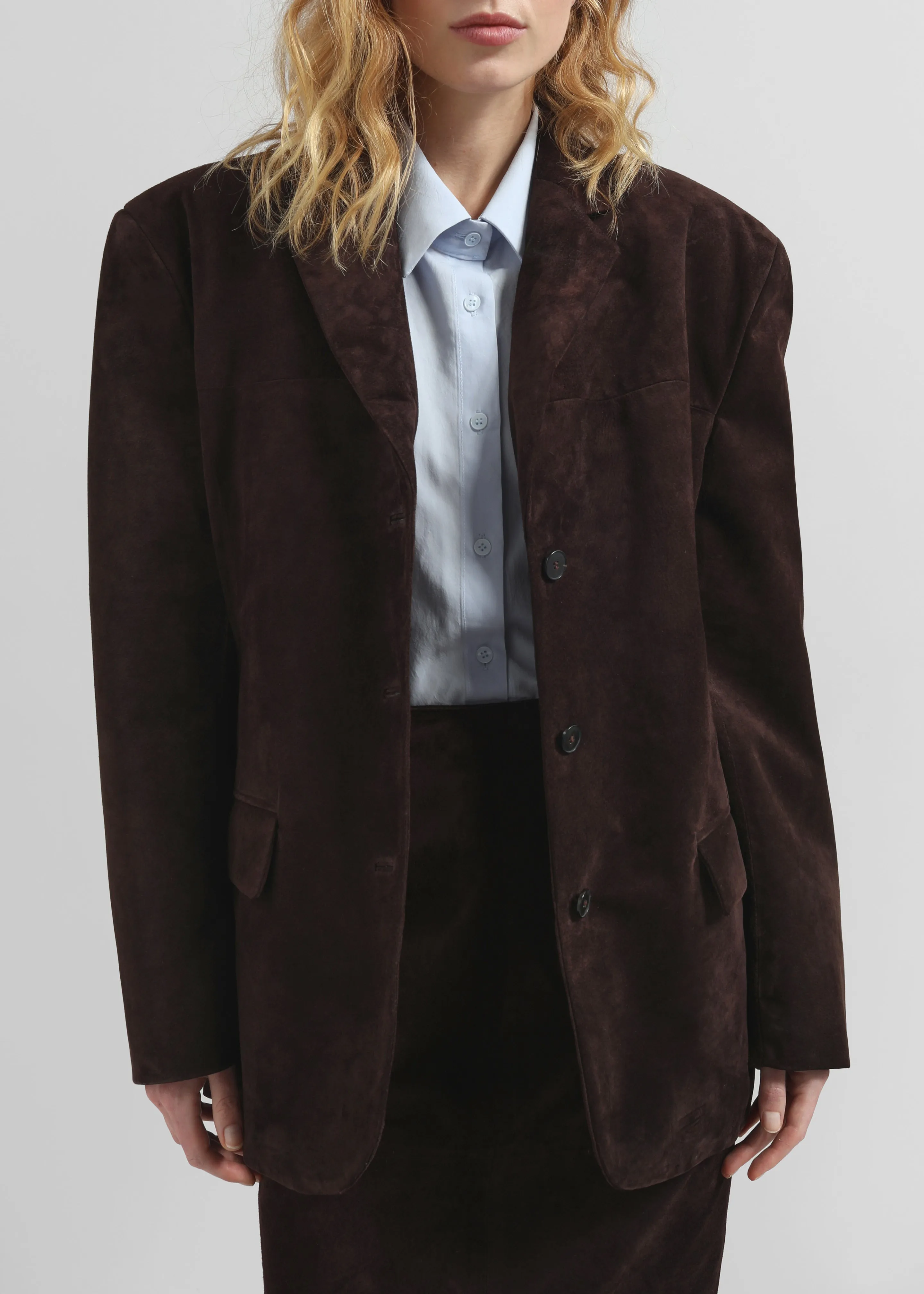 Salnor Suede Blazer - Dark Brown