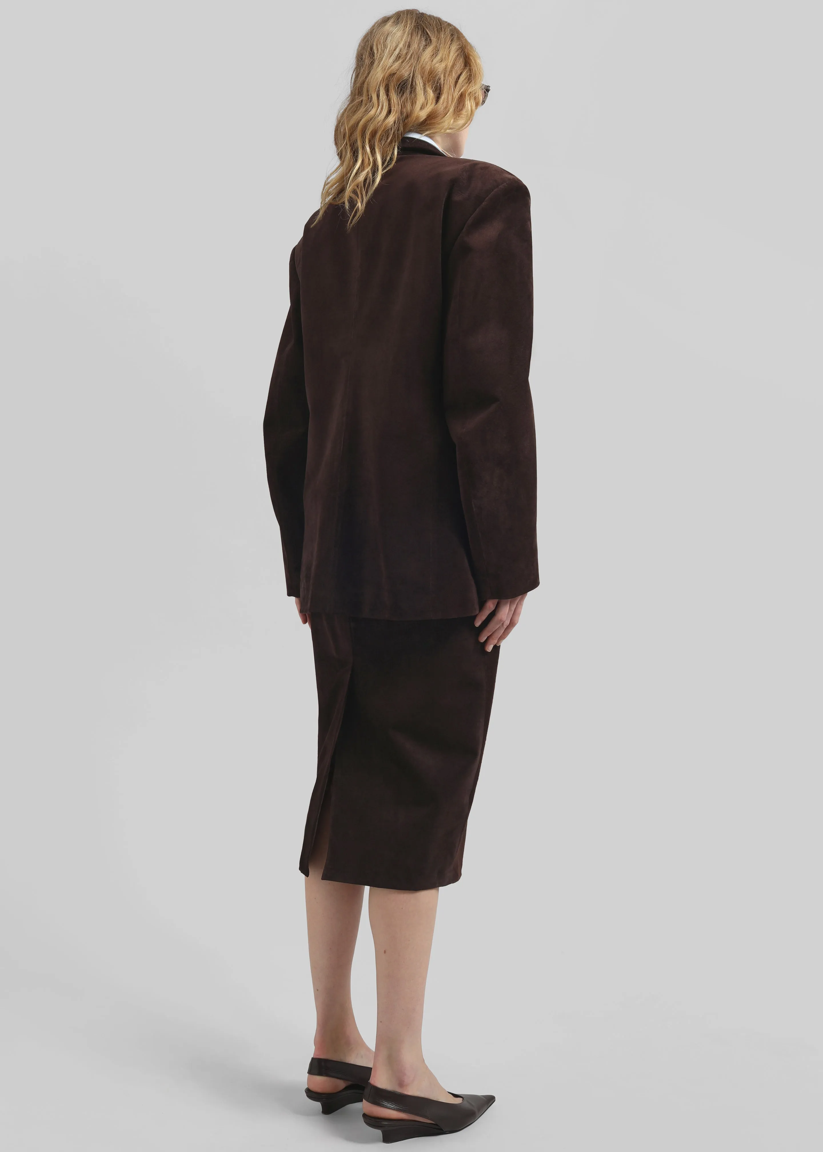 Salnor Suede Blazer - Dark Brown