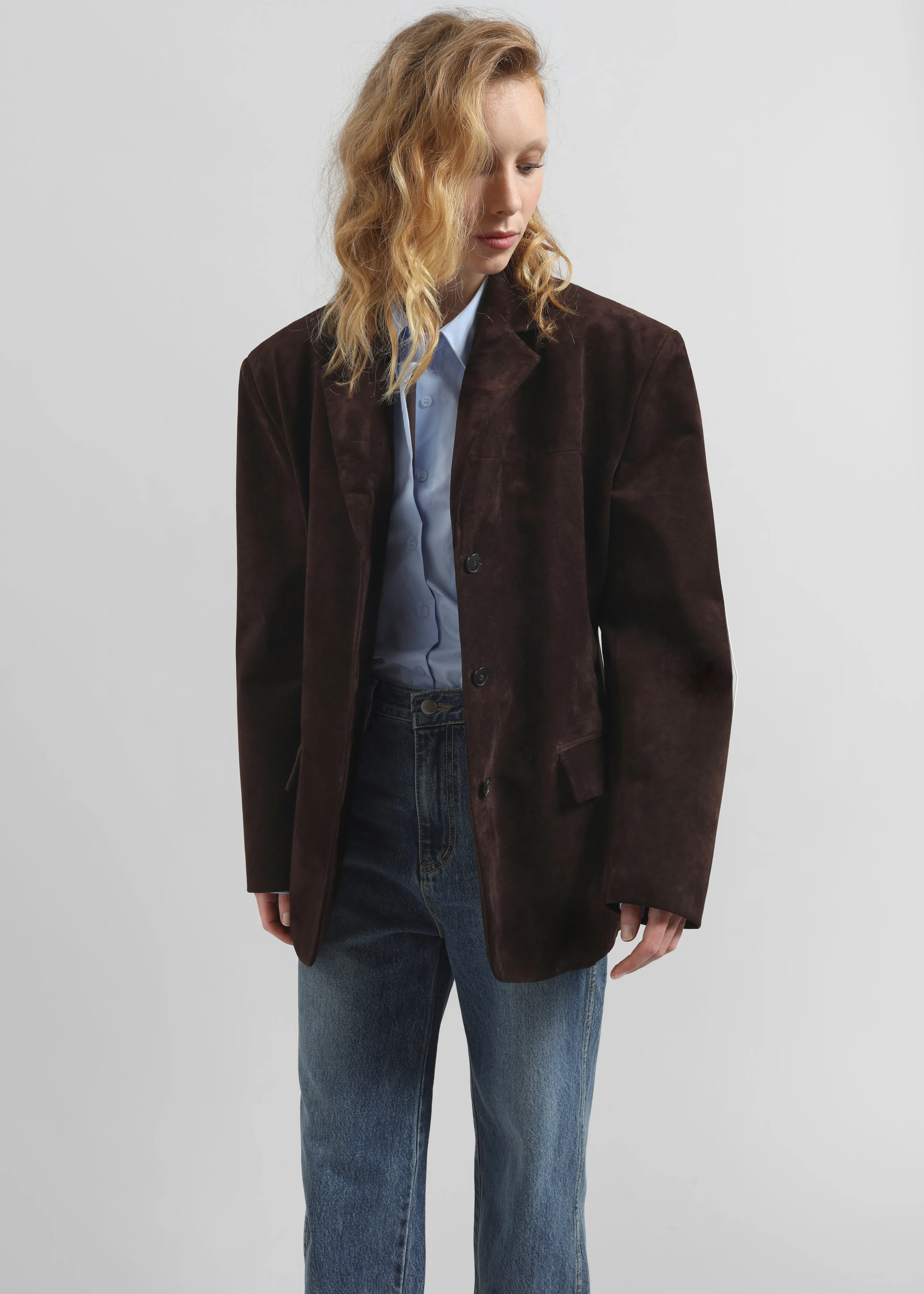 Salnor Suede Blazer - Dark Brown