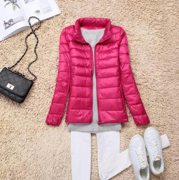 Sanishroly 2018 New Autumn Winter Women Thin White Duck Down Jacket Parka Female Ultra Light Down Coat Short Tops Plus Size S268