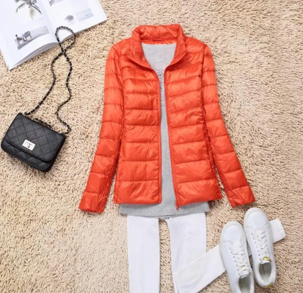 Sanishroly 2018 New Autumn Winter Women Thin White Duck Down Jacket Parka Female Ultra Light Down Coat Short Tops Plus Size S268