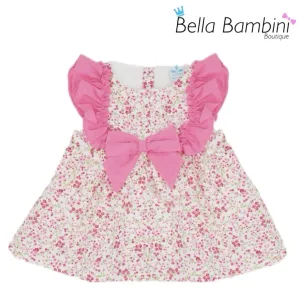 Sardon Baby Girls Candy Pink Floral Dress