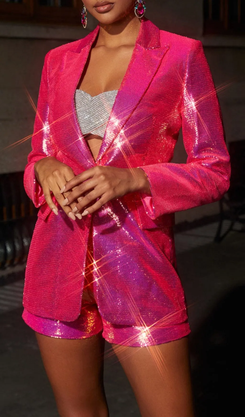 SEQUIN BLAZER SHORTS SET