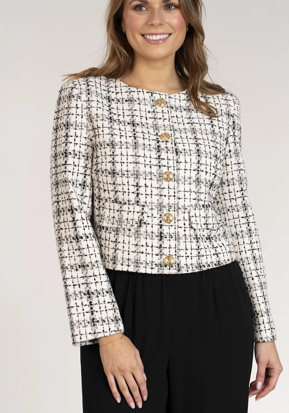 Short Boucle Jacket - Cream