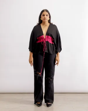 Short Cape - Black & Wine