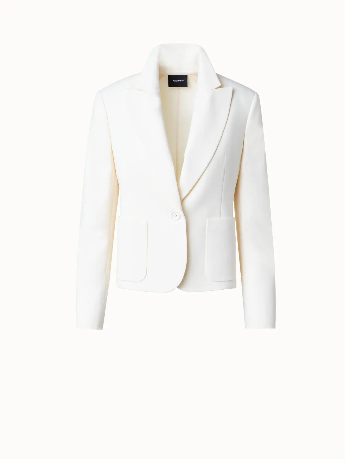 Short Double-Face Jacket in Wool Stretch