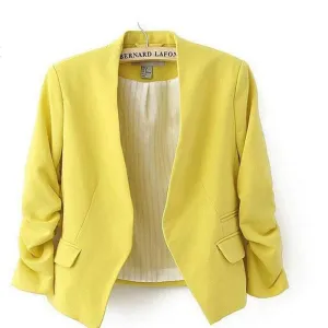 Short jackets Candy Color Women outwear Slim Short Design Suit Coat