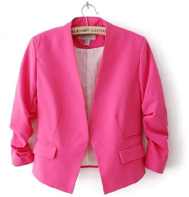 Short jackets Candy Color Women outwear Slim Short Design Suit Coat