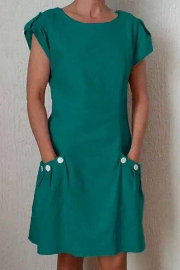 Short Sleeve Round Neck Mini Dress
