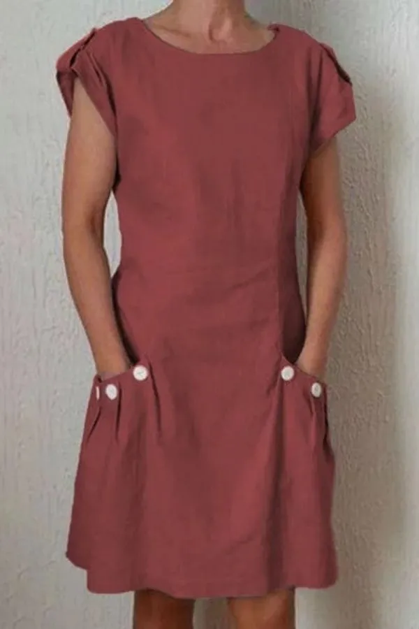 Short Sleeve Round Neck Mini Dress