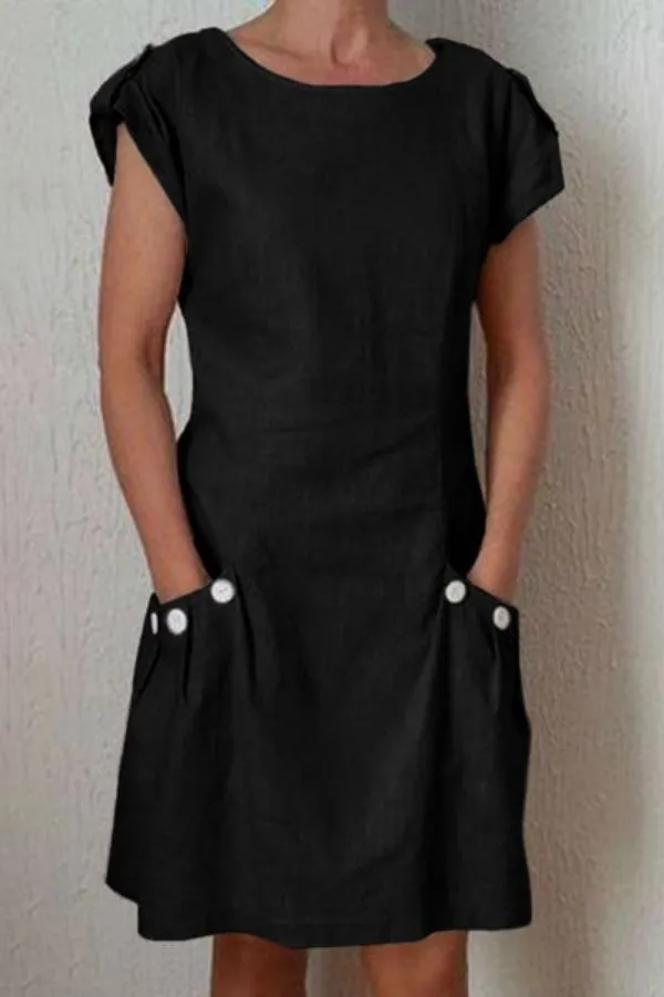 Short Sleeve Round Neck Mini Dress