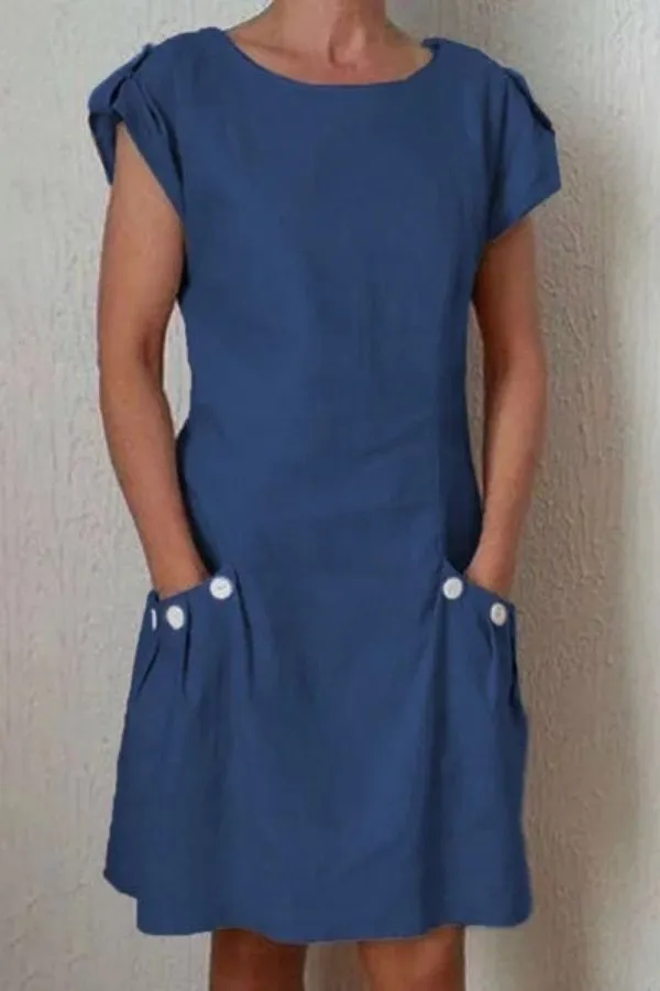 Short Sleeve Round Neck Mini Dress