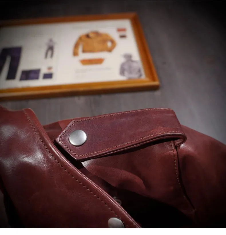 Short Slim Fit Patent PU Leather Biker Jacket