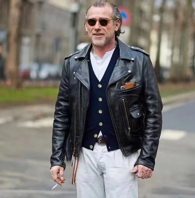 Short Slim Fit Patent PU Leather Biker Jacket