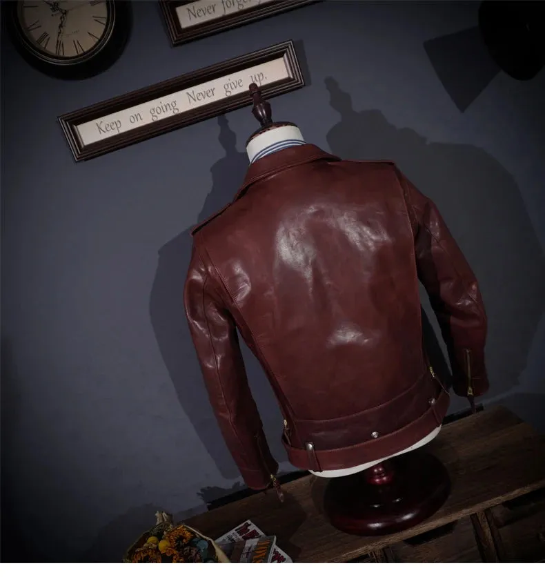 Short Slim Fit Patent PU Leather Biker Jacket