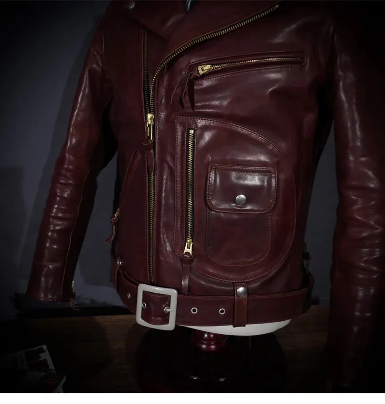 Short Slim Fit Patent PU Leather Biker Jacket