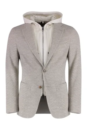 Single-breasted jersey jacket