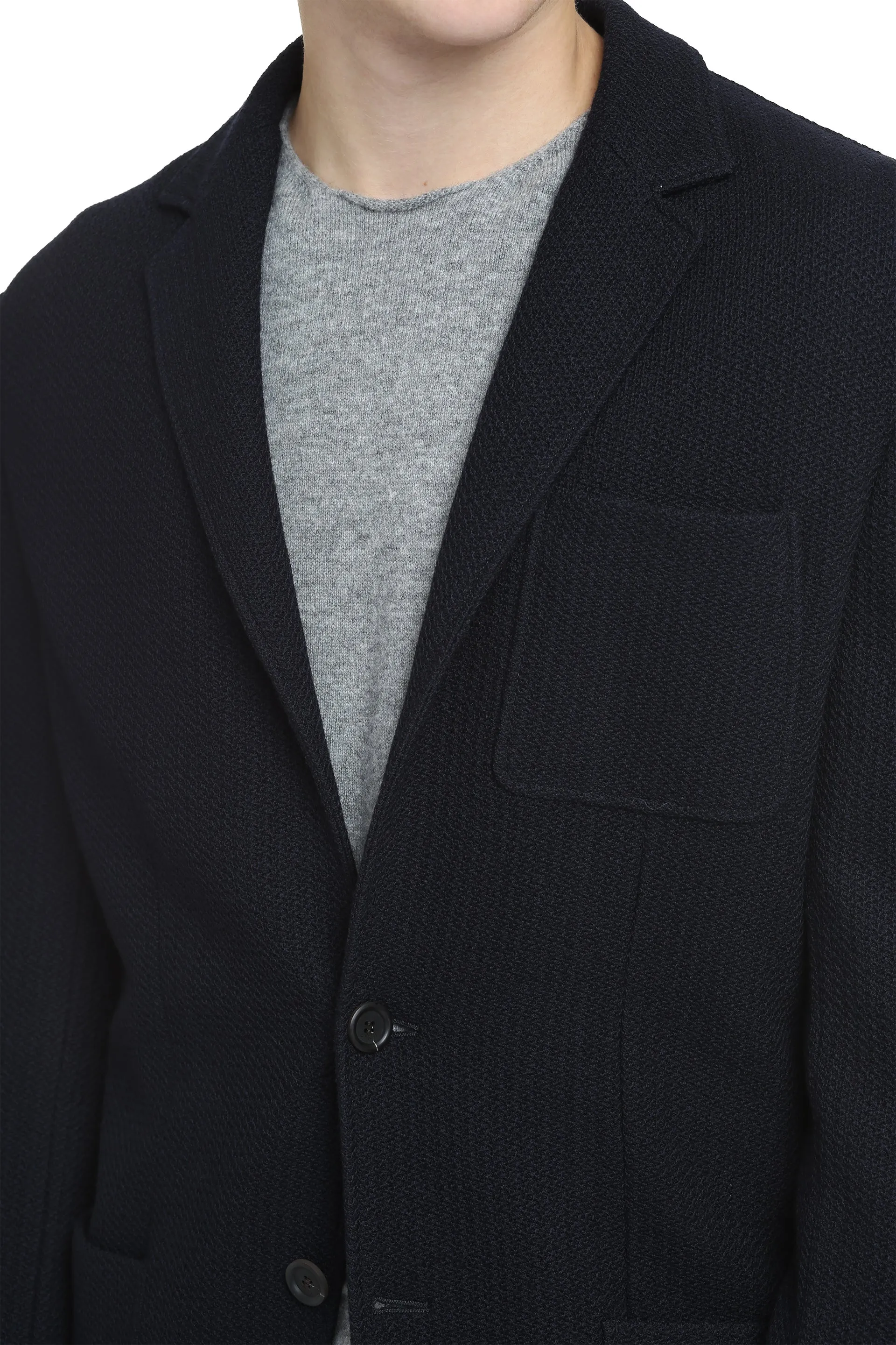 Single-breasted wool jacket