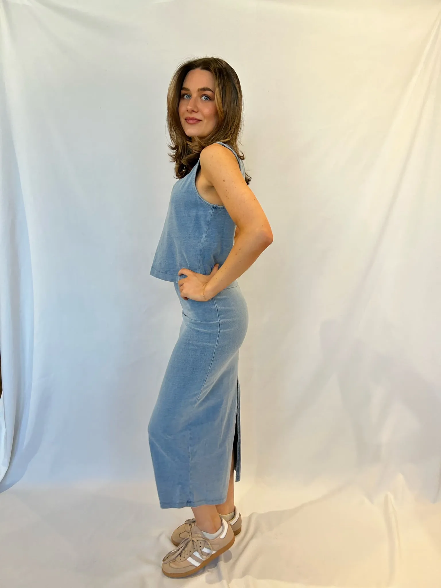 Sloane V-Neck Denim Tank