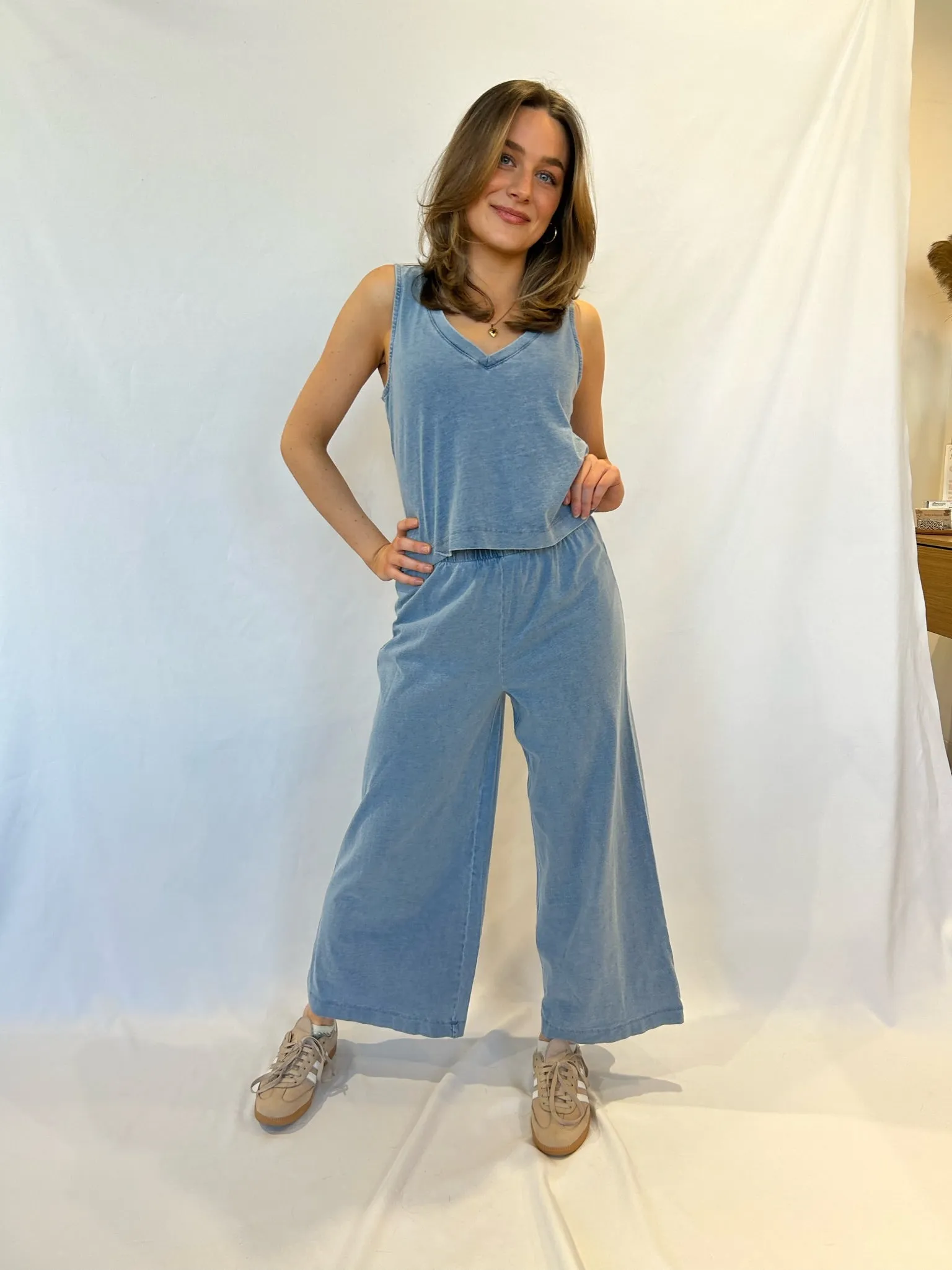 Sloane V-Neck Denim Tank