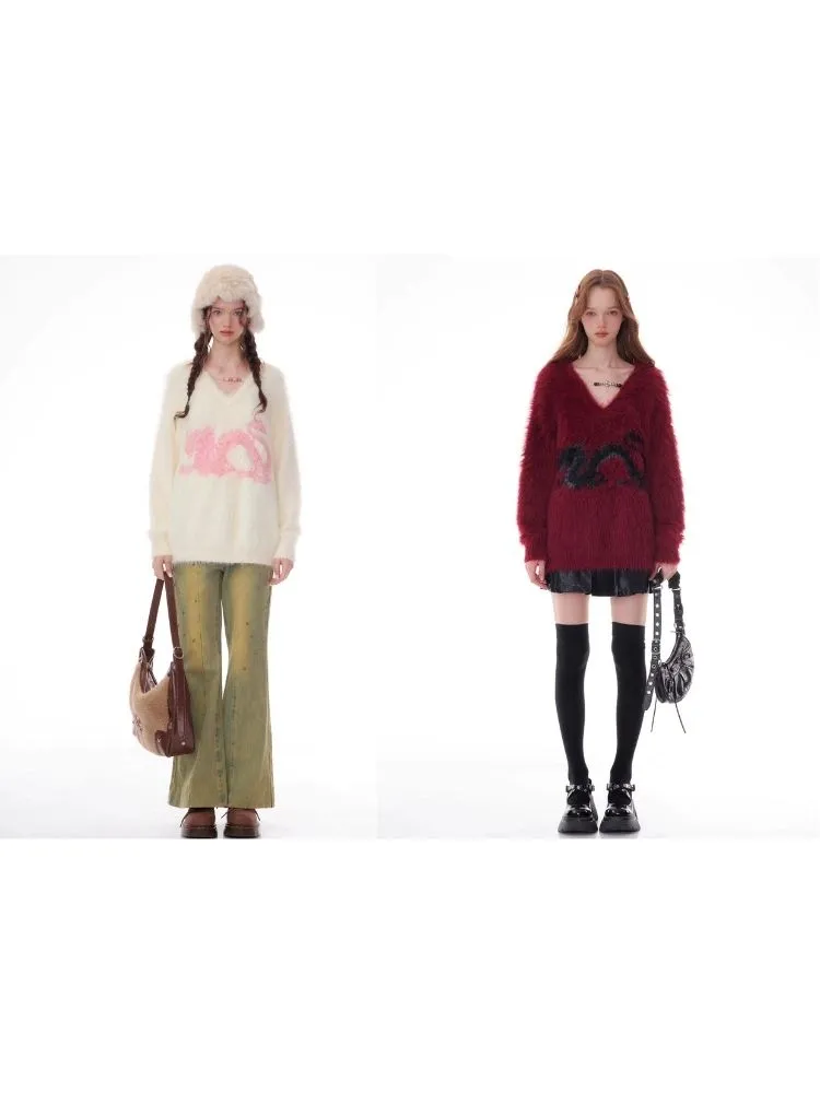 Soft and Thick V-Neck Sweater【s0000006158】