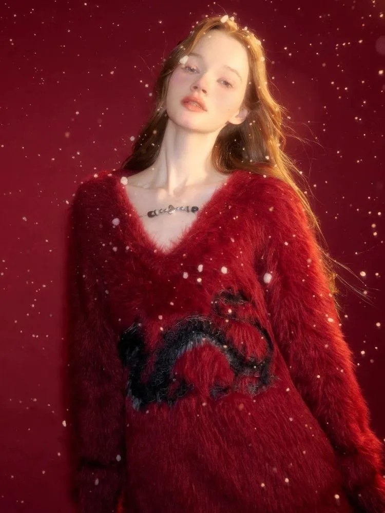 Soft and Thick V-Neck Sweater【s0000006158】