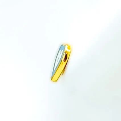 Sophisticated Turquoise Heart Enamel 21k Gold Earrings