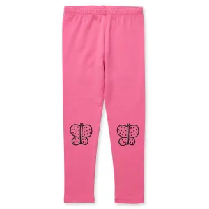 Spotty Butterfly Tights - Dark Rose