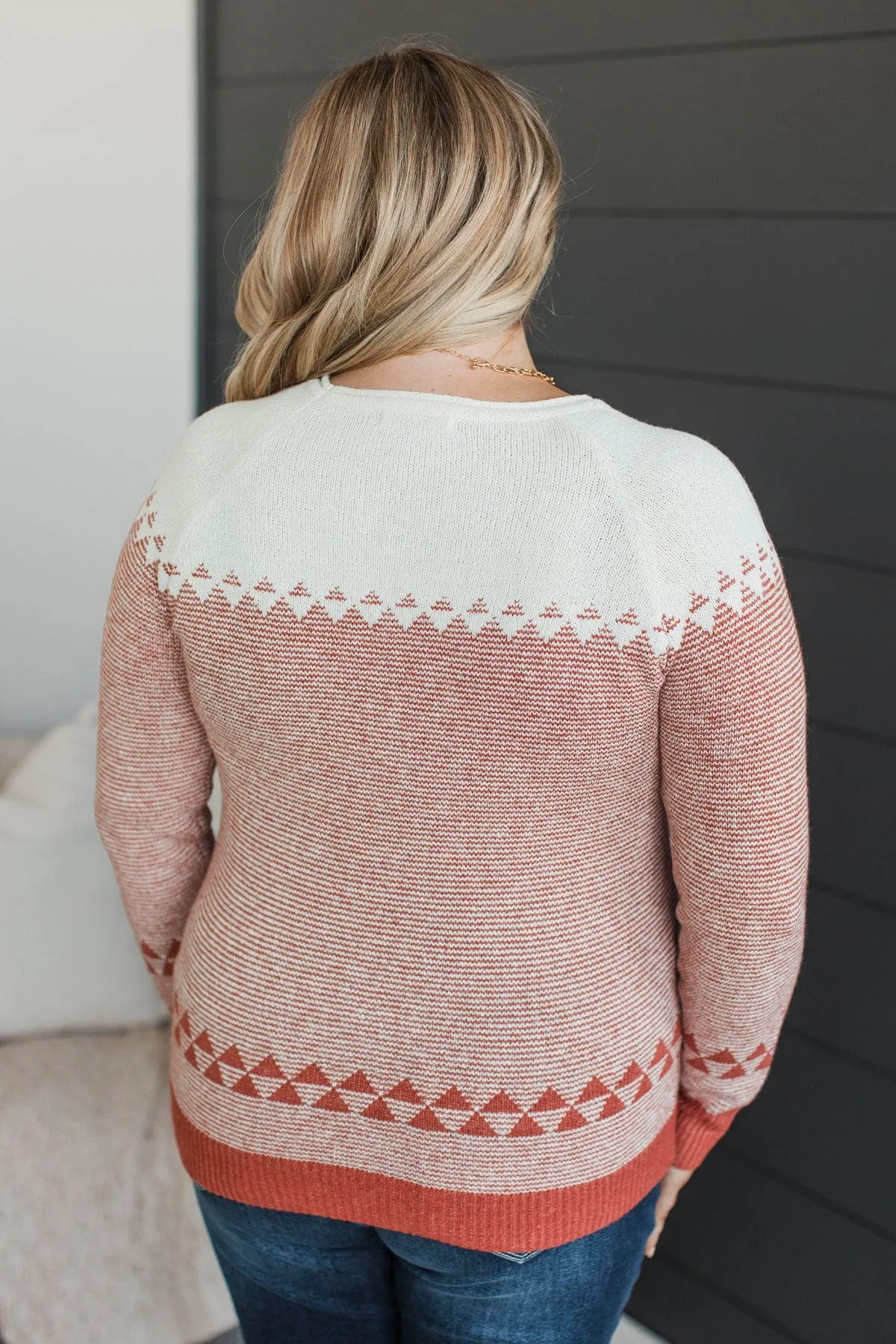 Stay Here Awhile Knit Sweater- Light Rust