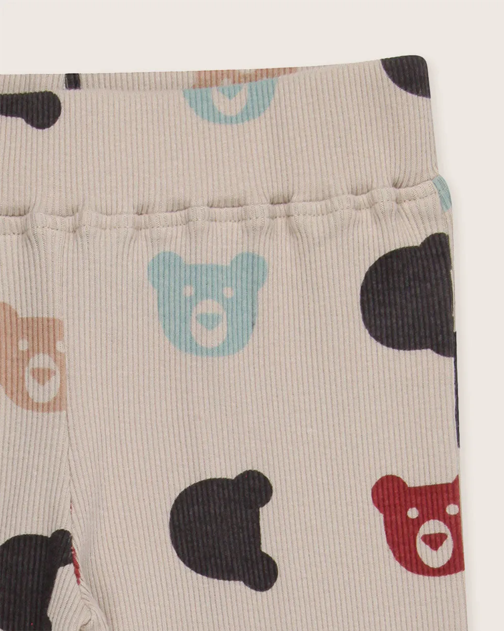 Stone Smiling Bear Print Leggings