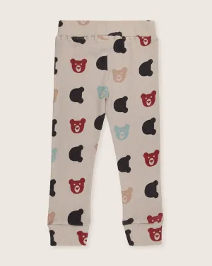 Stone Smiling Bear Print Leggings