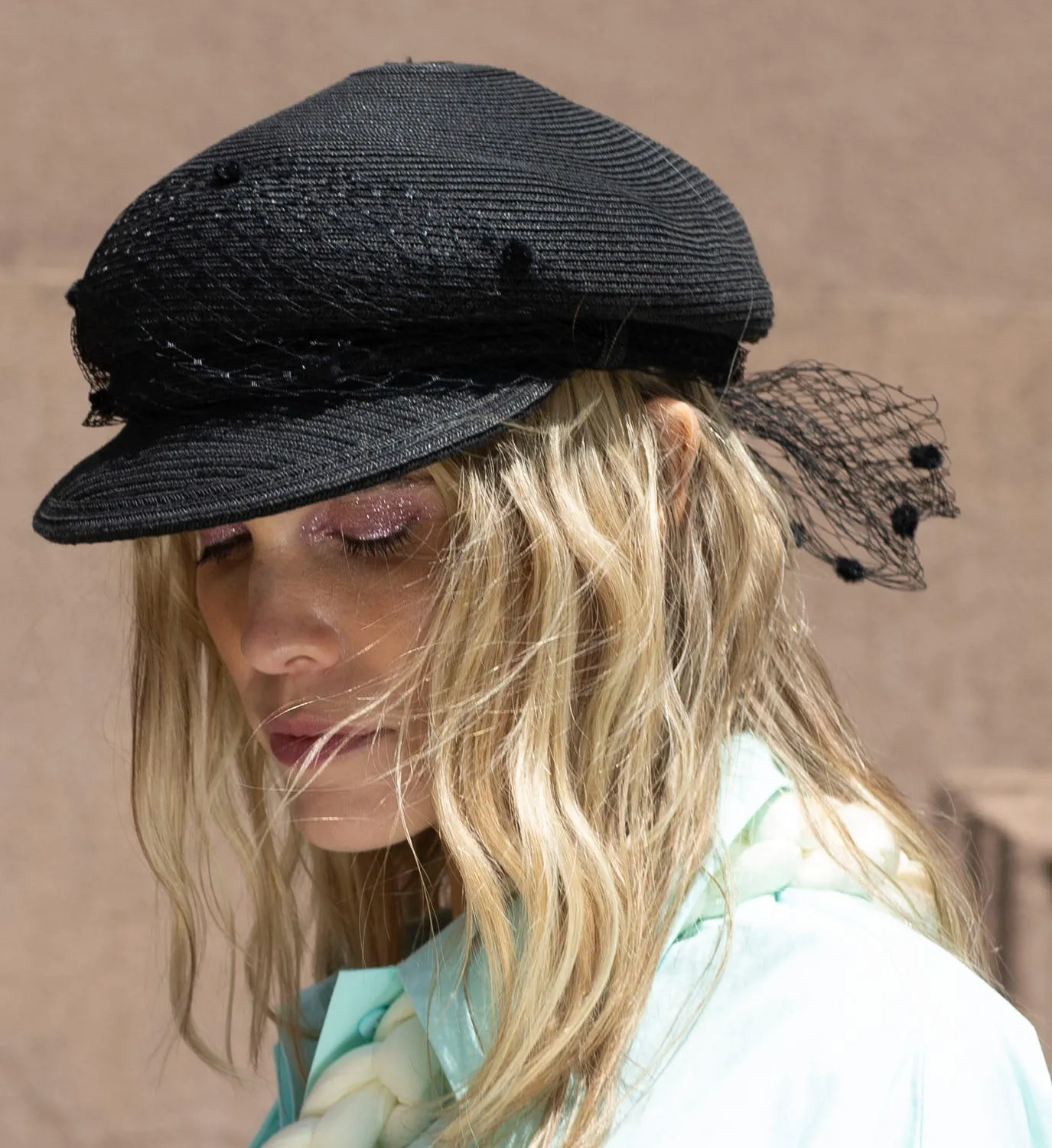 Straw Veil Visor Cap