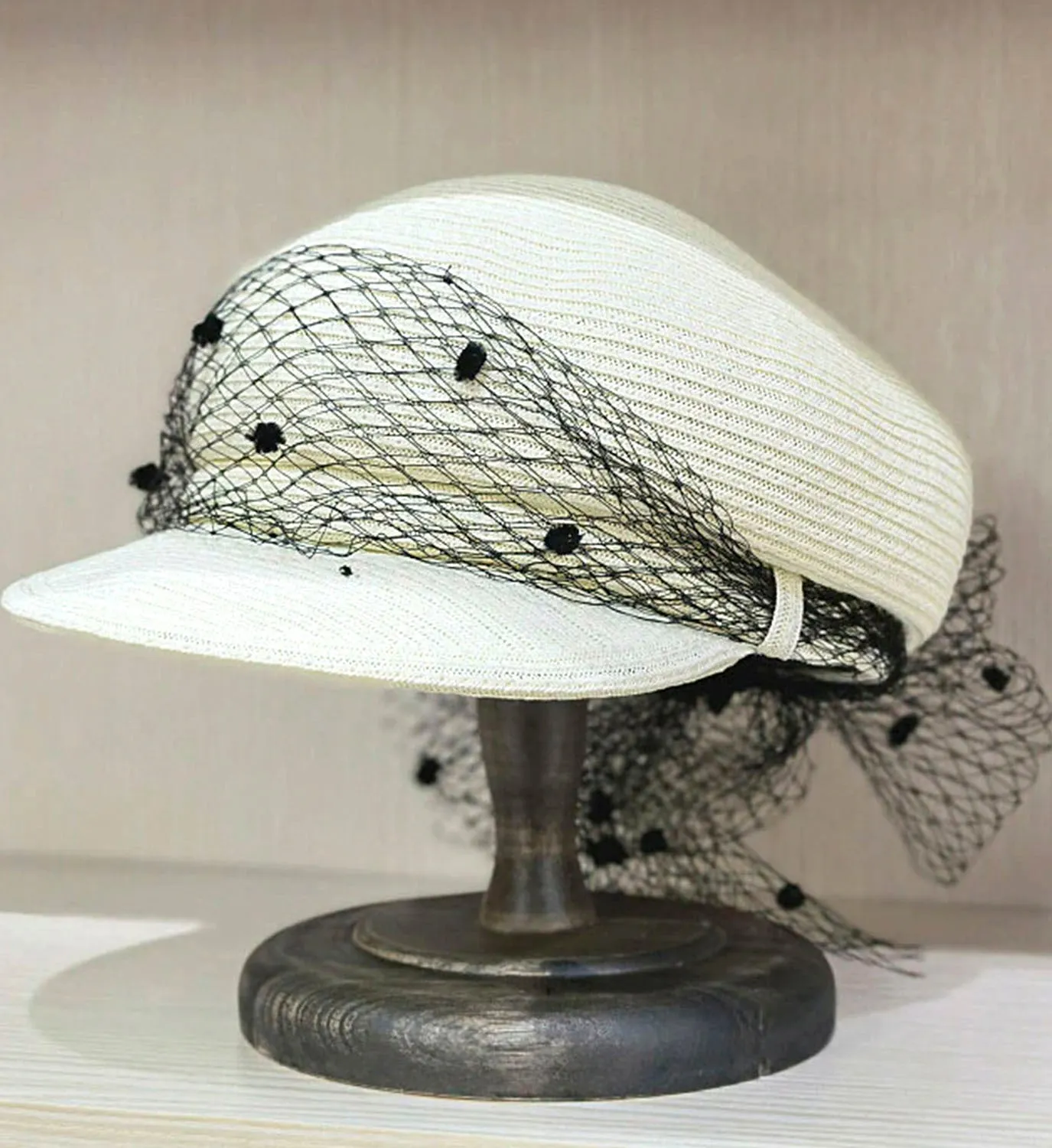 Straw Veil Visor Cap