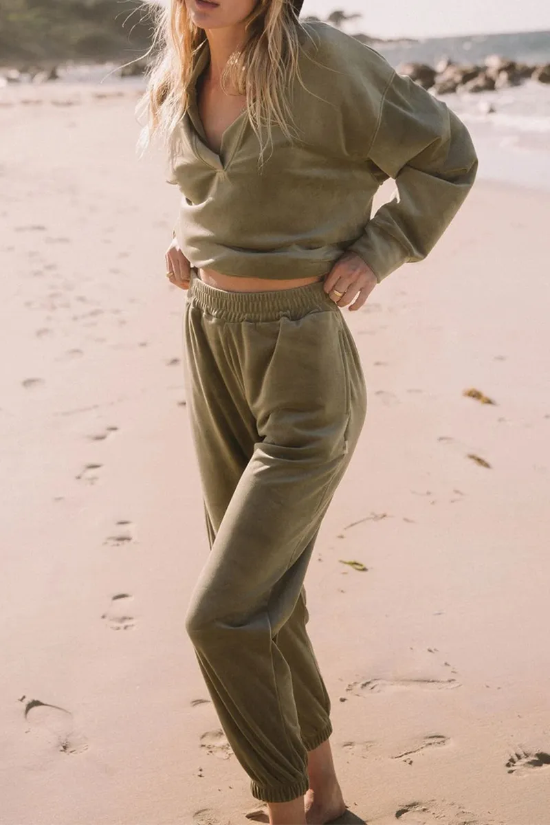 Street Solid Patchwork Turndown Collar Long Sleeve Two Pieces(3 Colors)