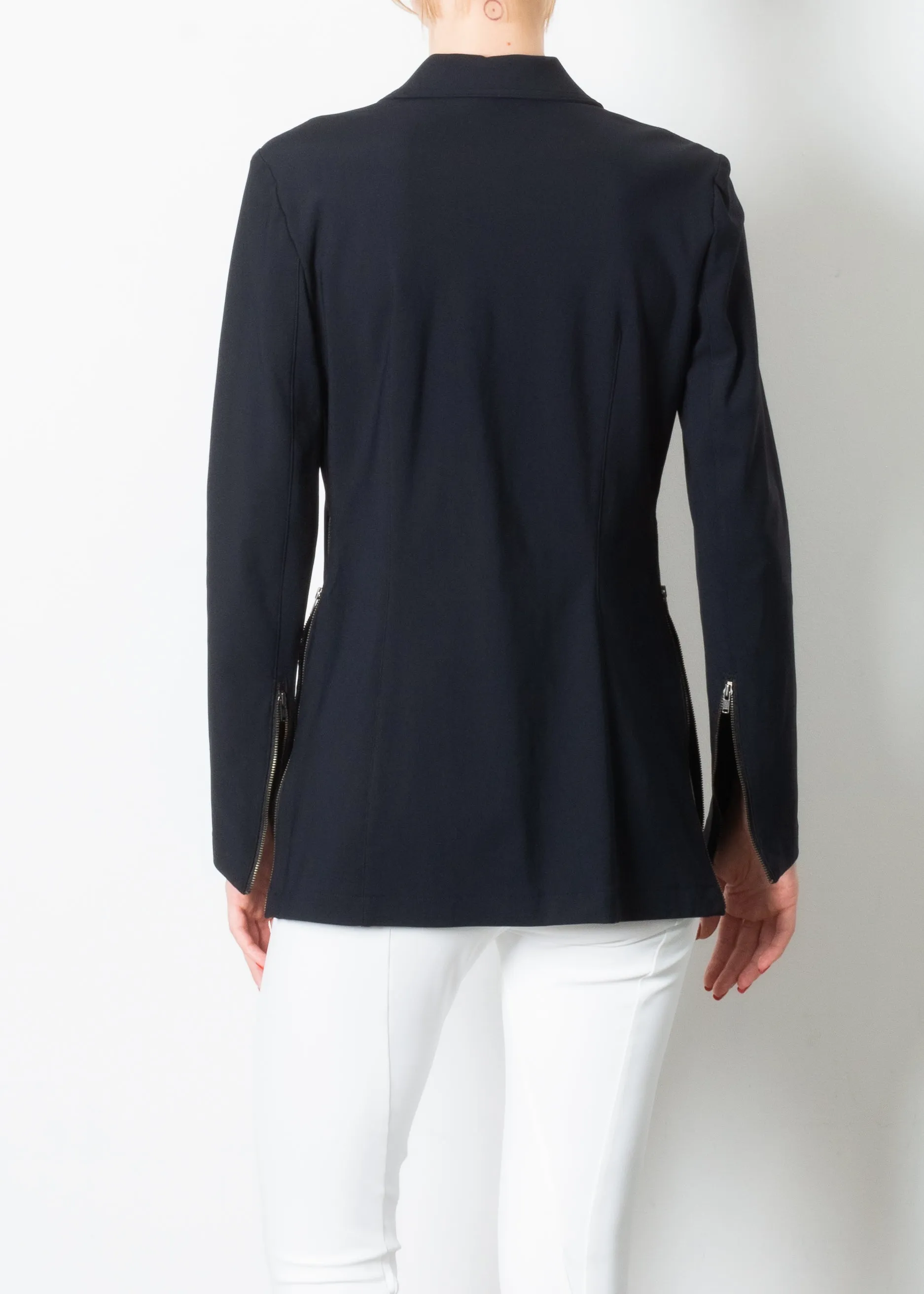 Stretch Shawl Collar Blazer with Zipper - TAMARA CORE
