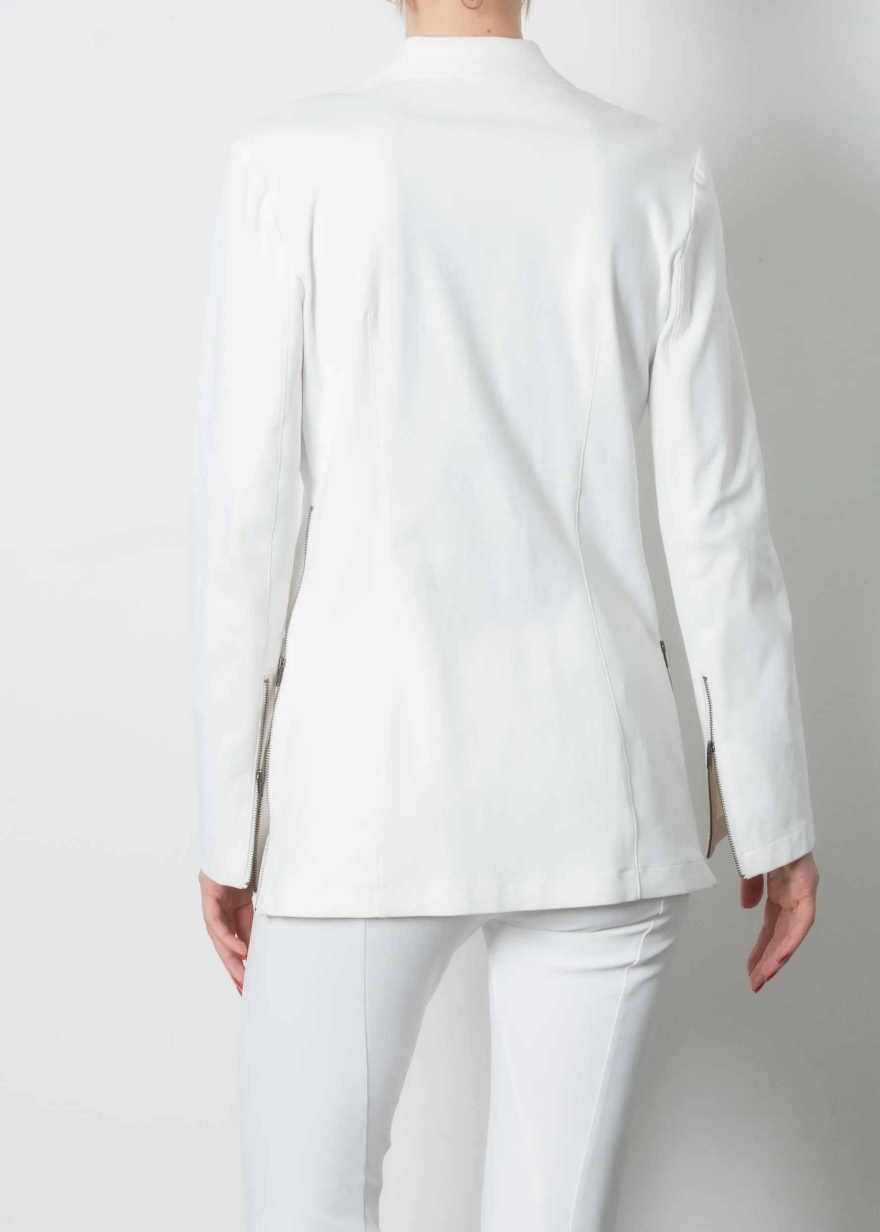 Stretch Shawl Collar Blazer with Zipper - TAMARA CORE