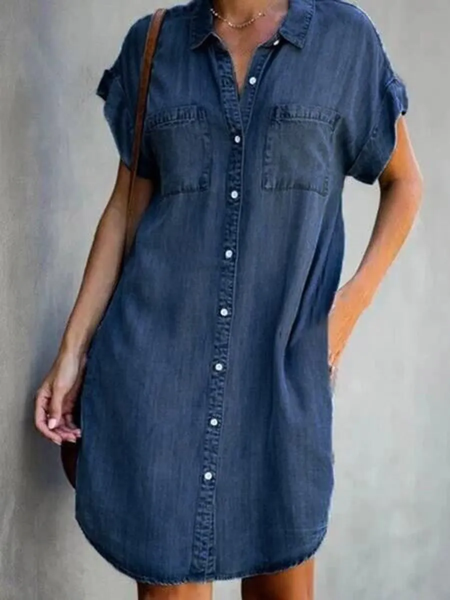 Stunncal Button Denim Dress