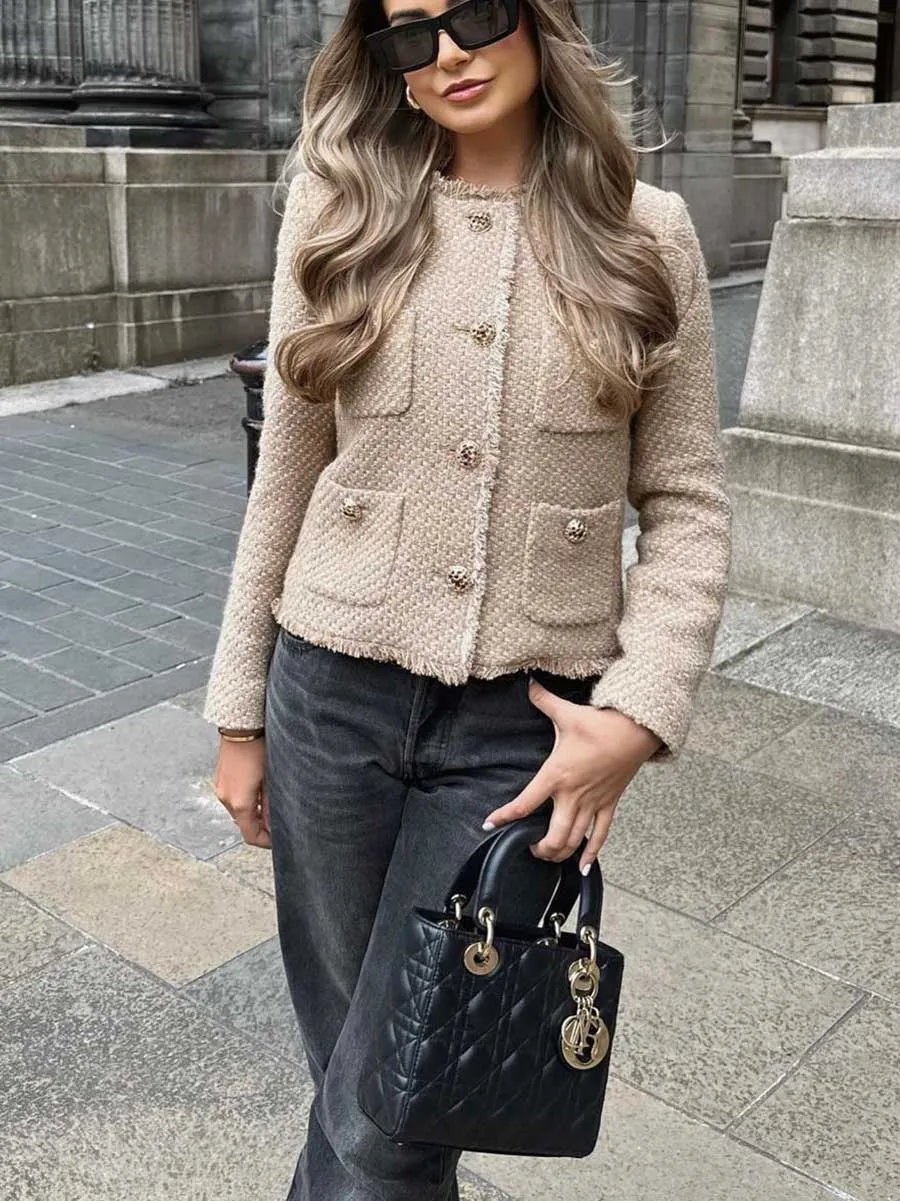 Stunncal Metal Buttoned Chunky Jacket Top