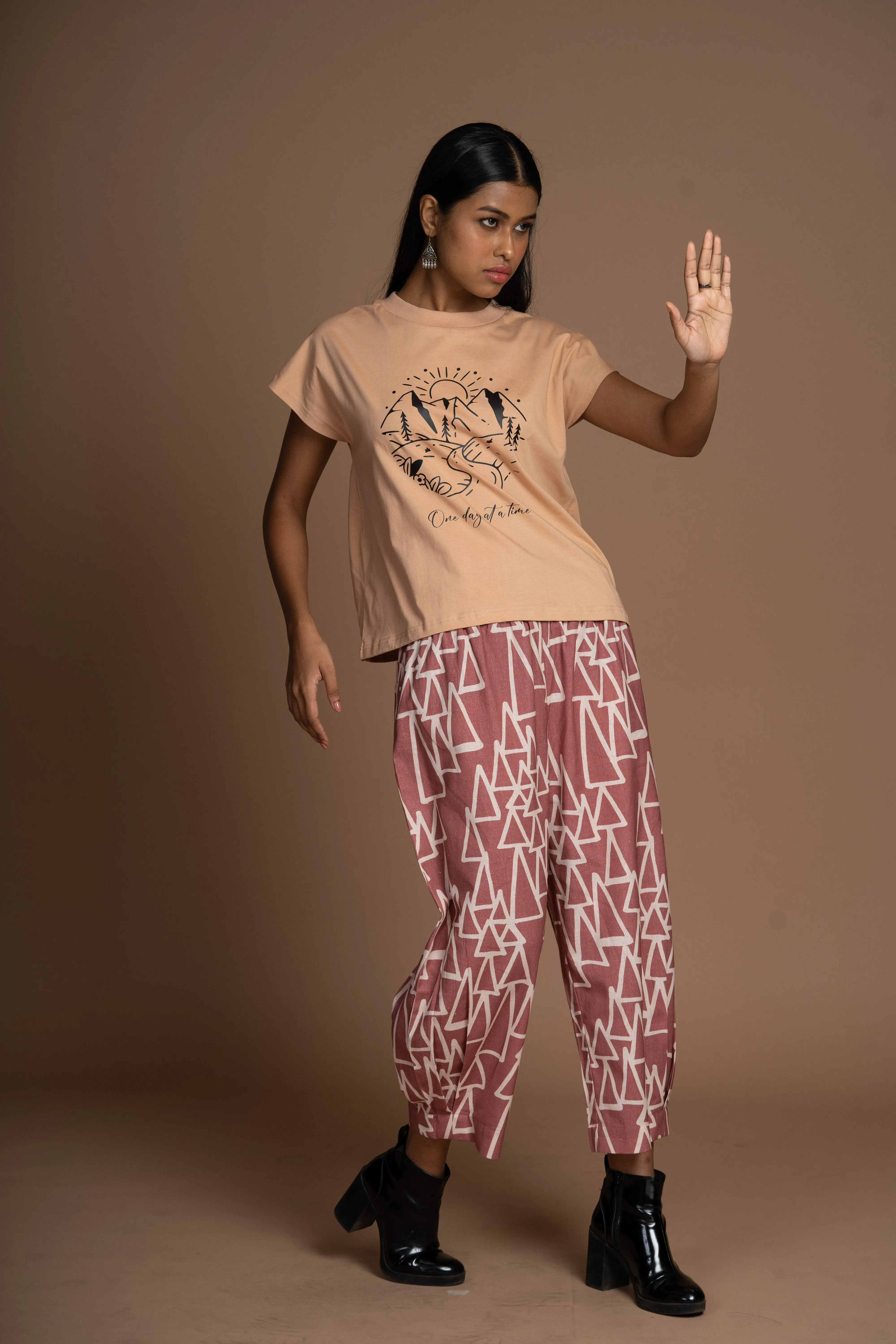 Subtle Pleats Pants in The Struggle and Joy Pattern