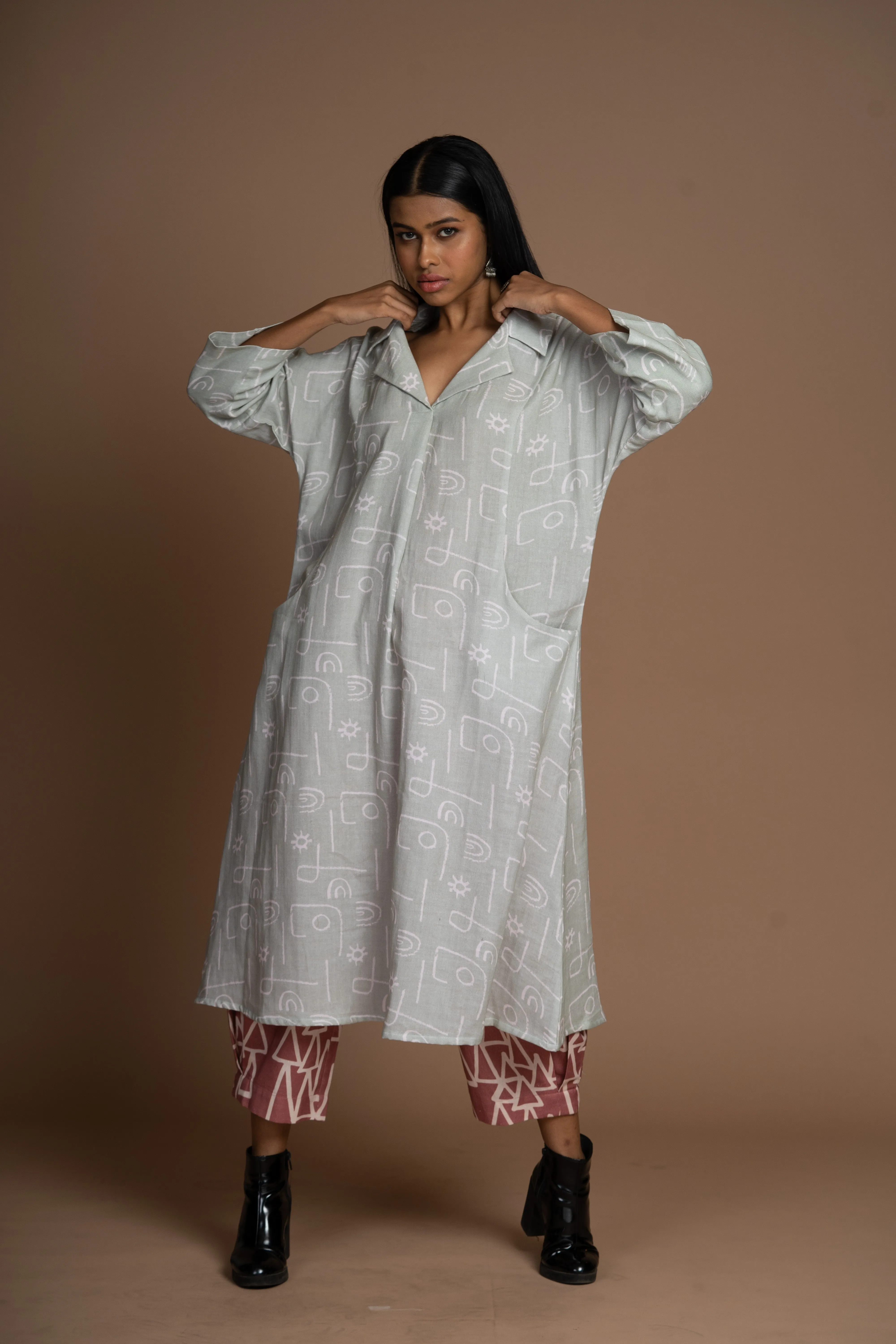 Subtle Pleats Pants in The Struggle and Joy Pattern