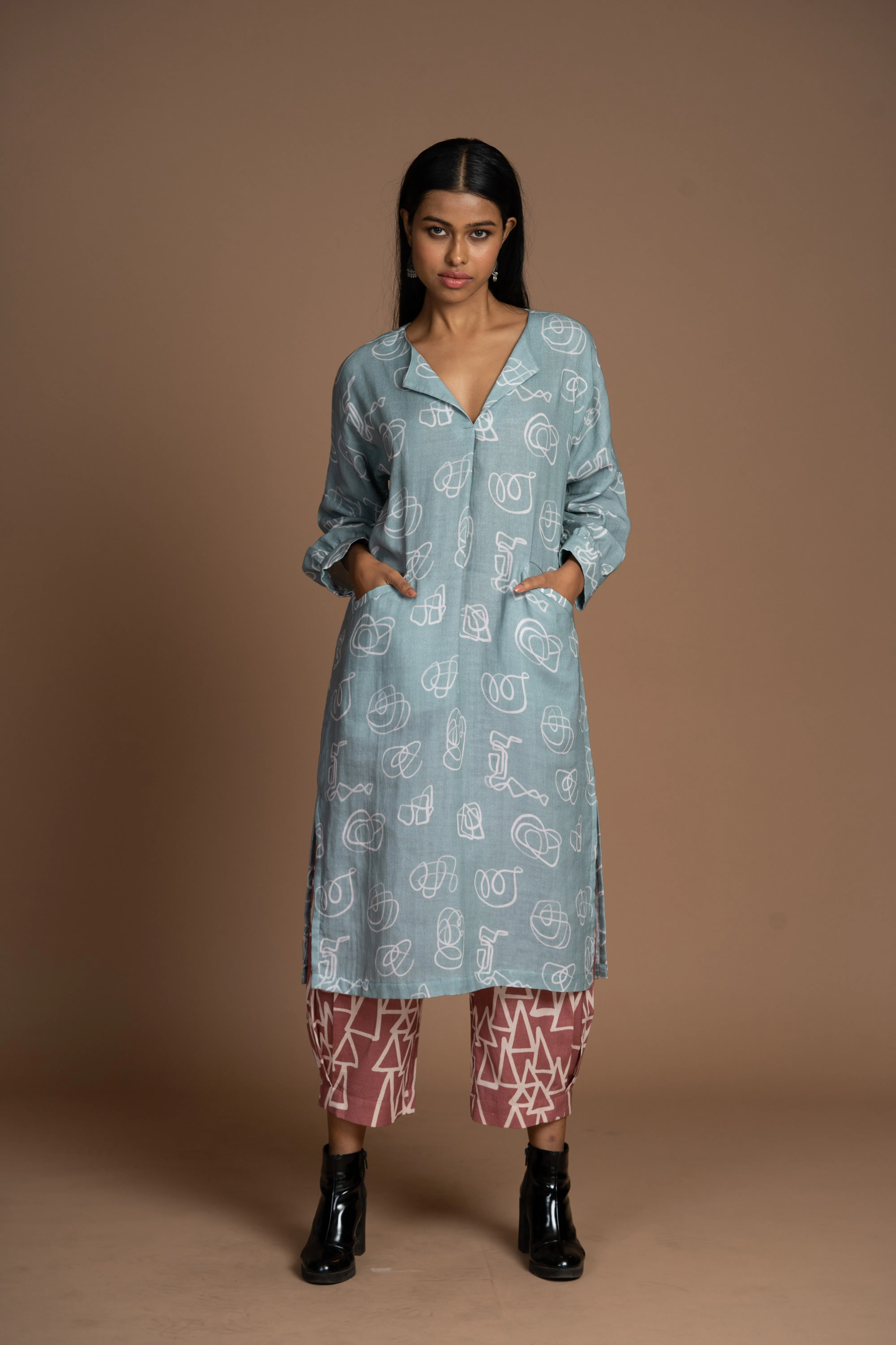 Subtle Pleats Pants in The Struggle and Joy Pattern