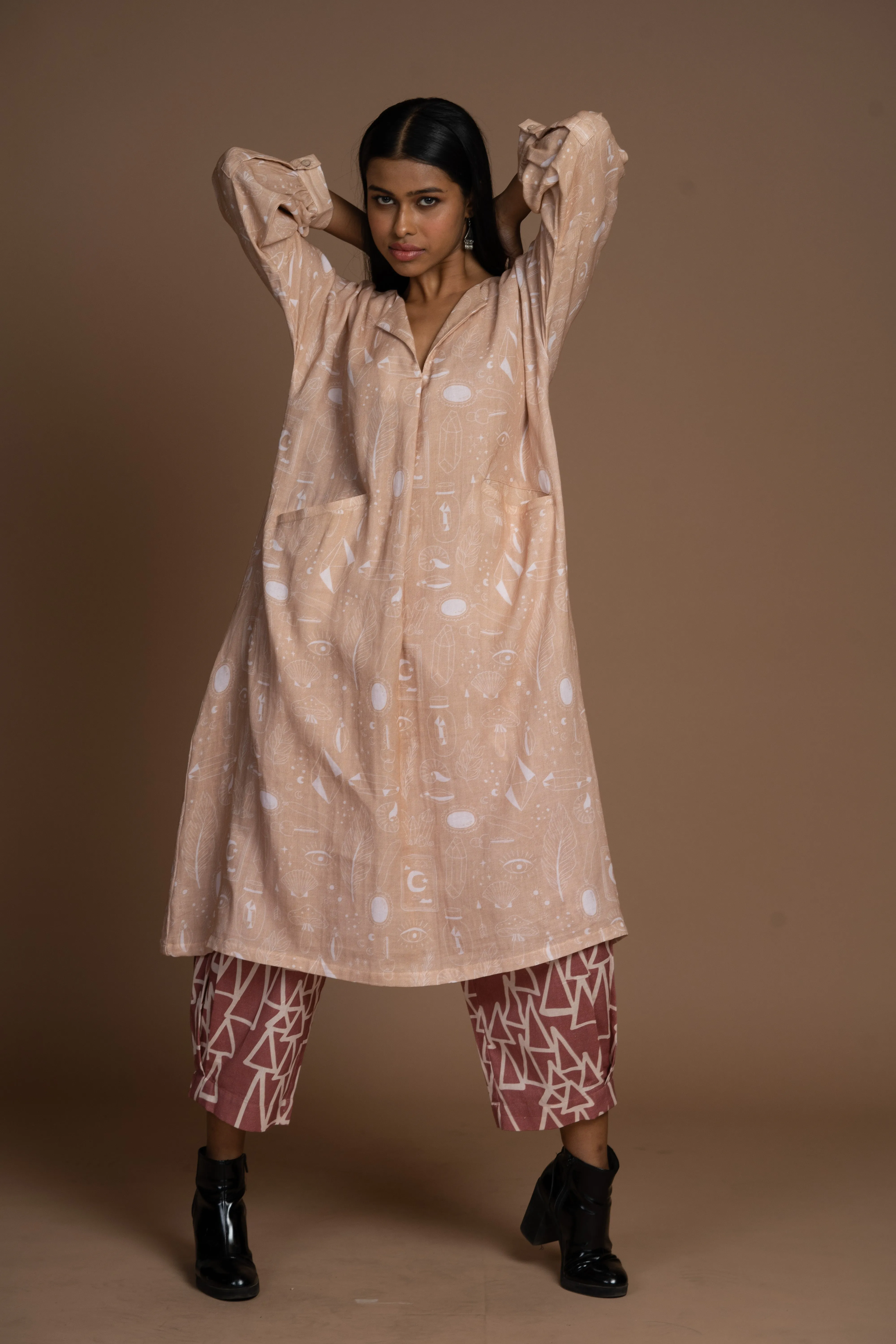 Subtle Pleats Pants in The Struggle and Joy Pattern